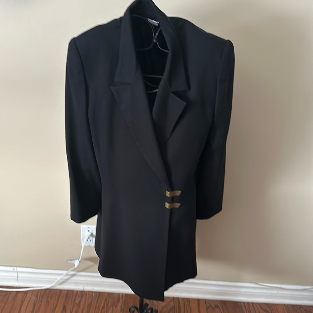 Black 3/4 length,vintage with padded shoulders
